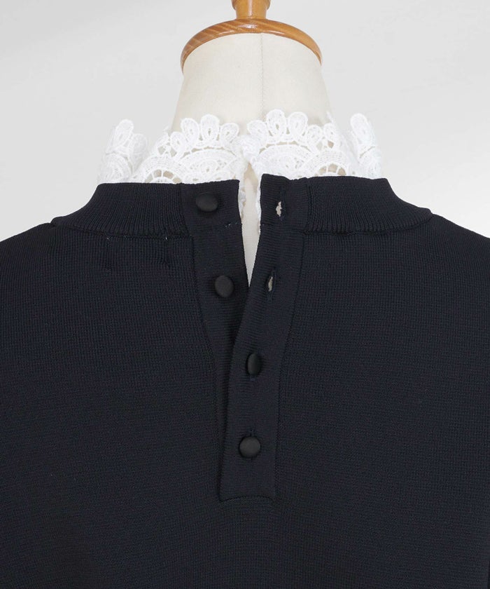 手洗い可ラウンドネック裾リブおしゃれフェミニンオフィス上品大人可愛いきれいめ大人カジュアルジョイントスペース