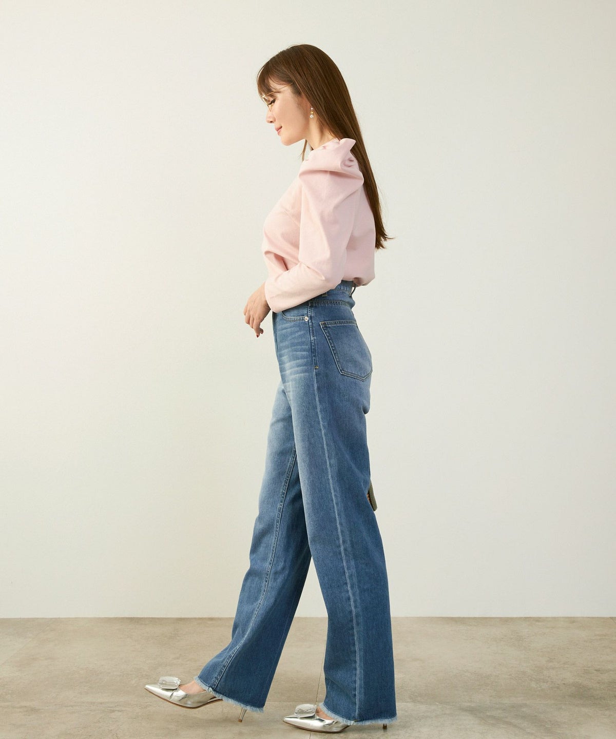 手洗い可かわいい上品きれいめ大人カジュアルセンタープレスフリンジオールシーズンロングシンプル美脚ジョイントスペース