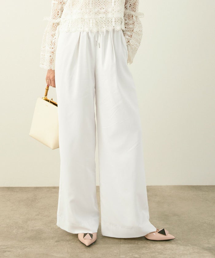 手洗い可かわいい上品きれいめ大人カジュアルオフィスフォーマルロング美脚ドロストジョイントスペース