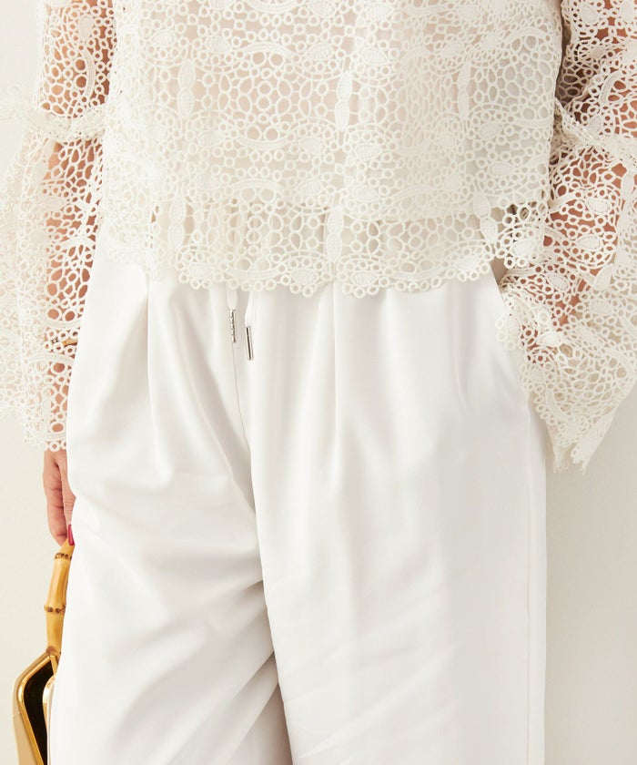 手洗い可かわいい上品きれいめ大人カジュアルオフィスフォーマルロング美脚ドロストジョイントスペース