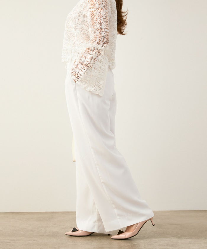 手洗い可かわいい上品きれいめ大人カジュアルオフィスフォーマルロング美脚ドロストジョイントスペース