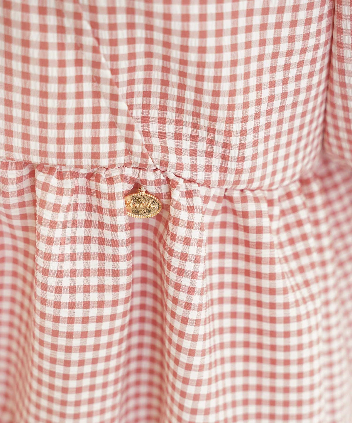 レディース/トップス/ブラウス/ギャザー/ペプラム/ボリューム/フレア/半袖/パフスリーブ/袖口ゴム/ウエストゴム/ギンガムチェック/柄/ホワイト/ピンク/ブラック/イージーケア/春/夏/秋