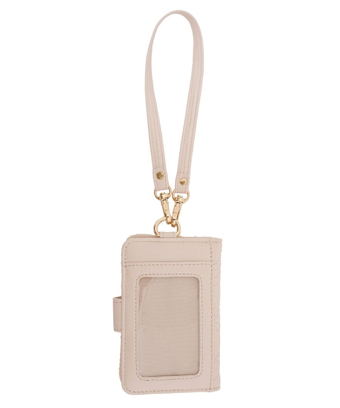 レディースパスケース定期入れICカードIDケース社員証学生証免許証IDカードカードケースストラップ付キーホルダー推し活チェキホルダートレカおしゃれオシャレかわいい可愛い大人女子大人かわいいシンプル人気ハートキルティング柄ピンクブラックストロベリーミルク