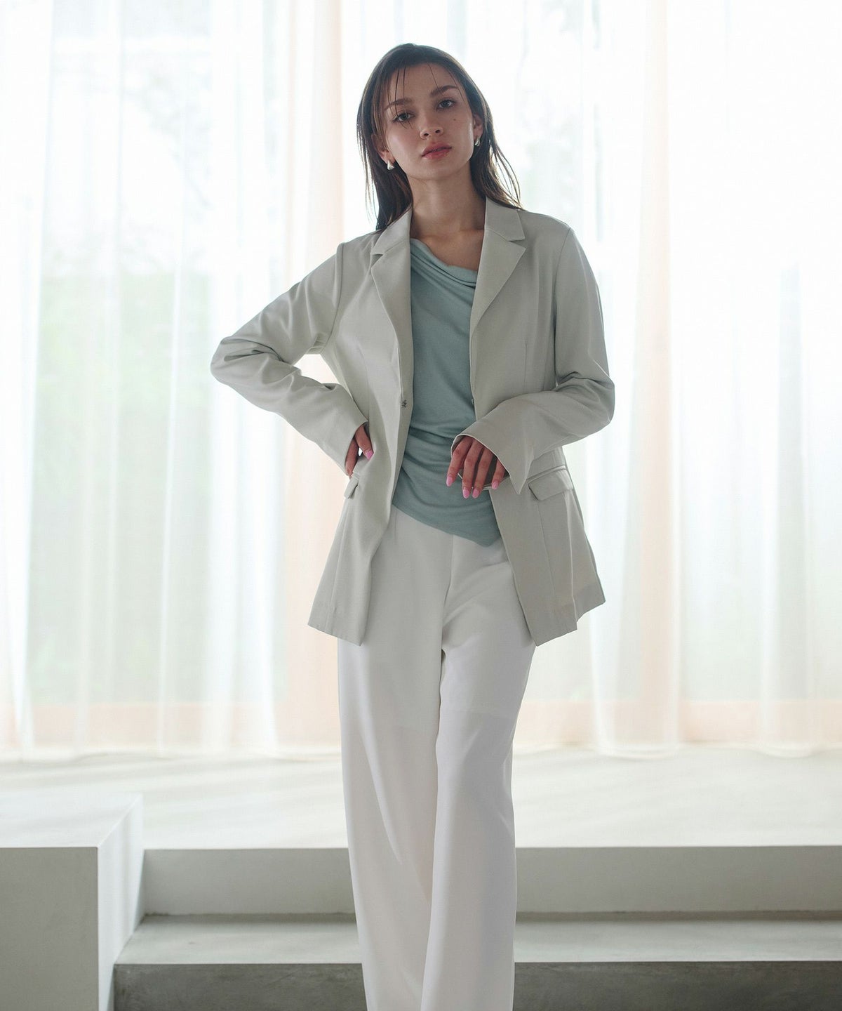 アシンメトリー オフショル プルオーバー KINO THE KEI