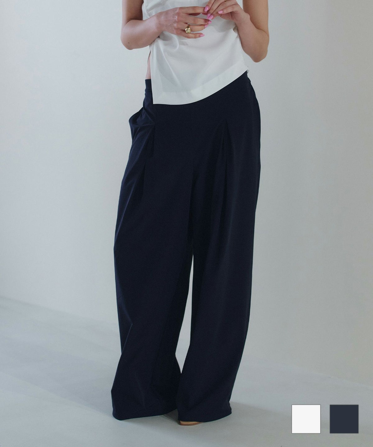 ダブル タック ワイド パンツ KINO THE KEI ダブル タック ワイド パンツ  ( セットアップ可 )  KINO THE KEI