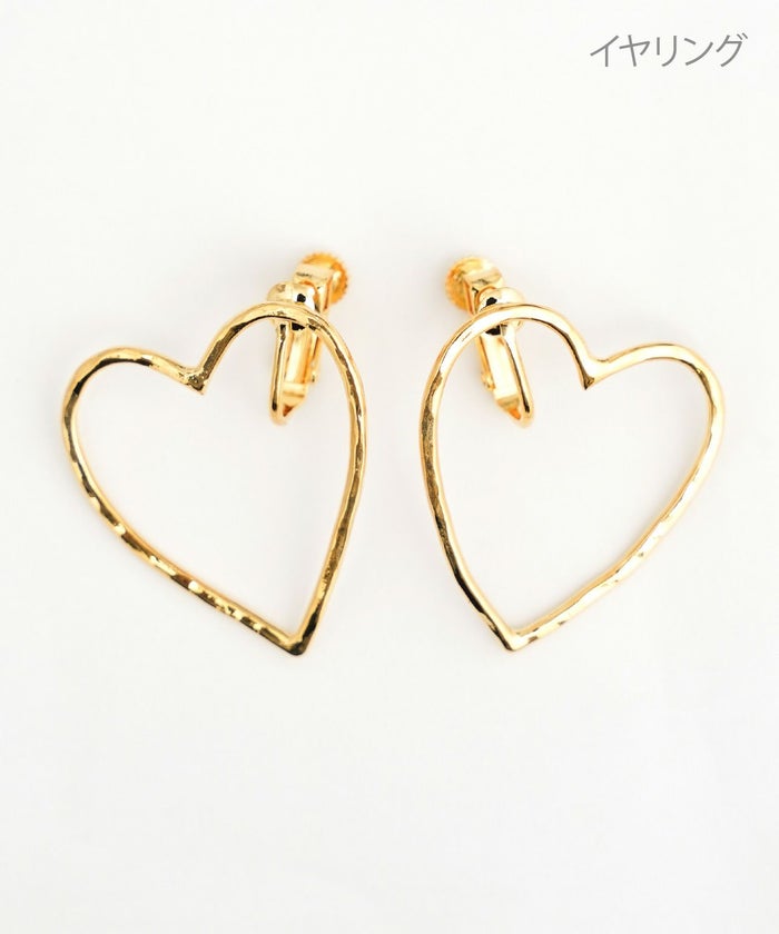 ハート フレーム ピアス イヤリング Heart Flame Pierce Earring