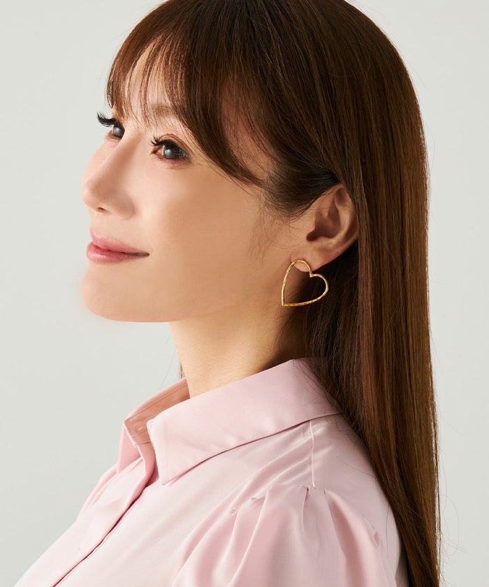 ハート フレーム ピアス イヤリング Heart Flame Pierce Earring