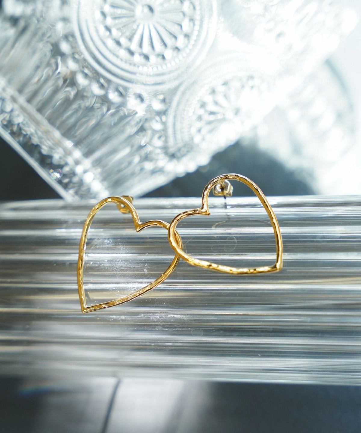 ハート フレーム ピアス イヤリング Heart Flame Pierce Earring