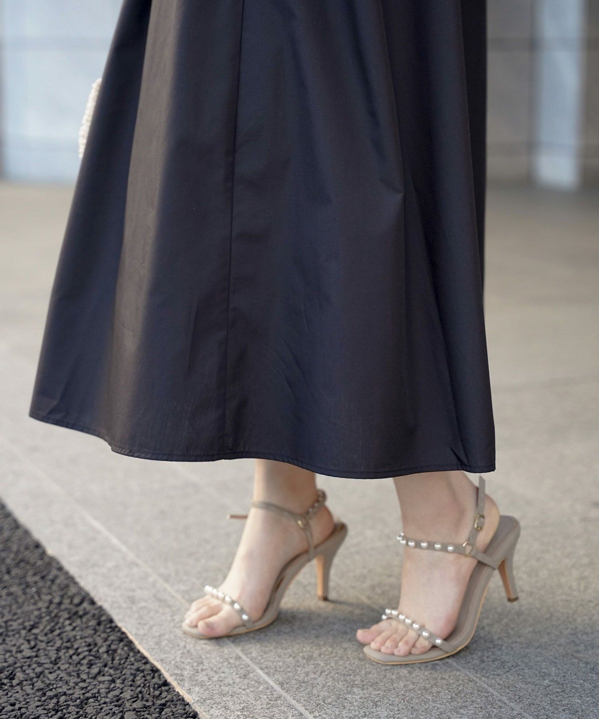 セレクトレディースワンピースロング春夏秋半袖袖なしシャツ素材かわいい洗える白黒ジョイントスペース