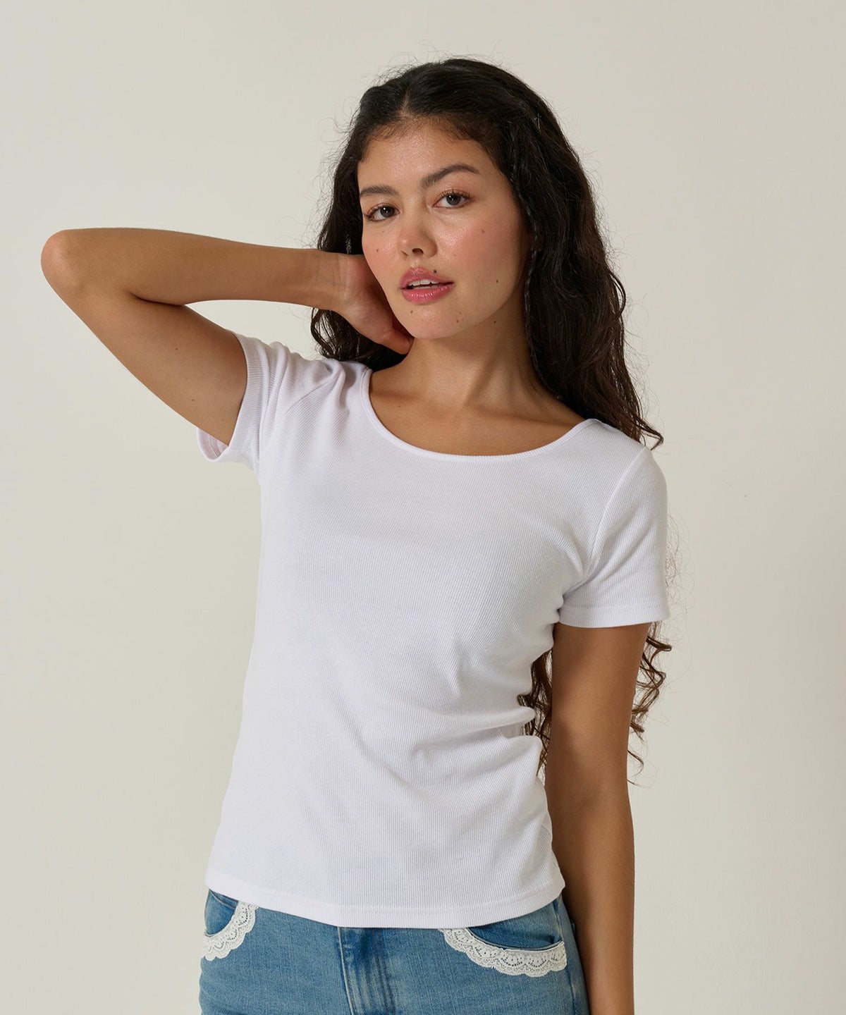 トップス/Tシャツ/ボートネック/ホワイ