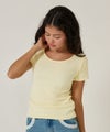 トップス/Tシャツ/ボートネック/イエロー