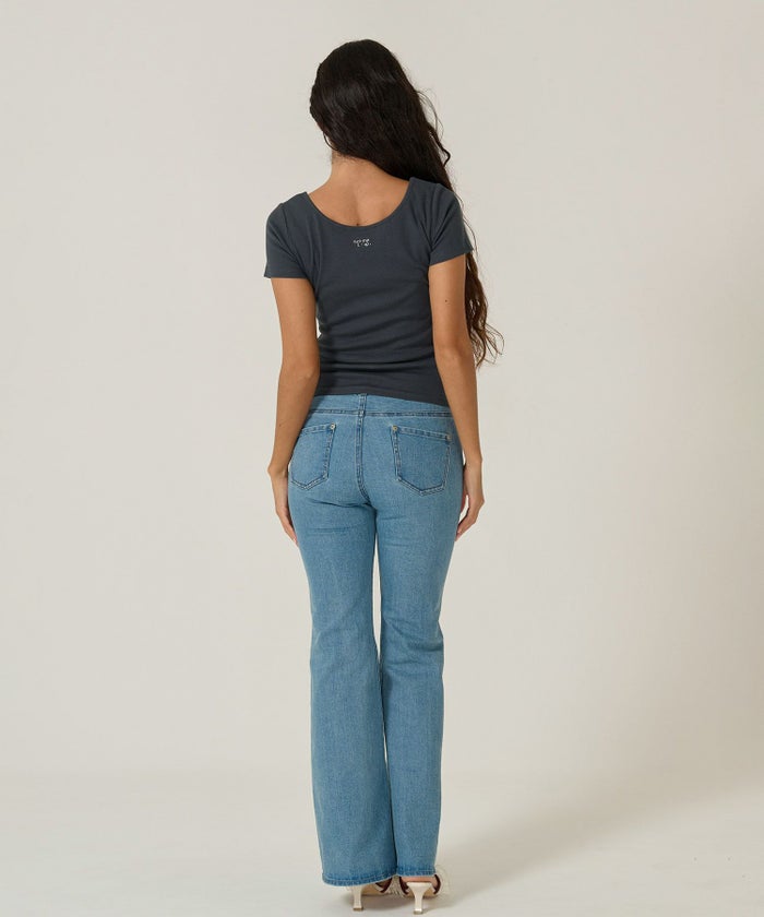 トップス/Tシャツ/ボートネック/ネイビー