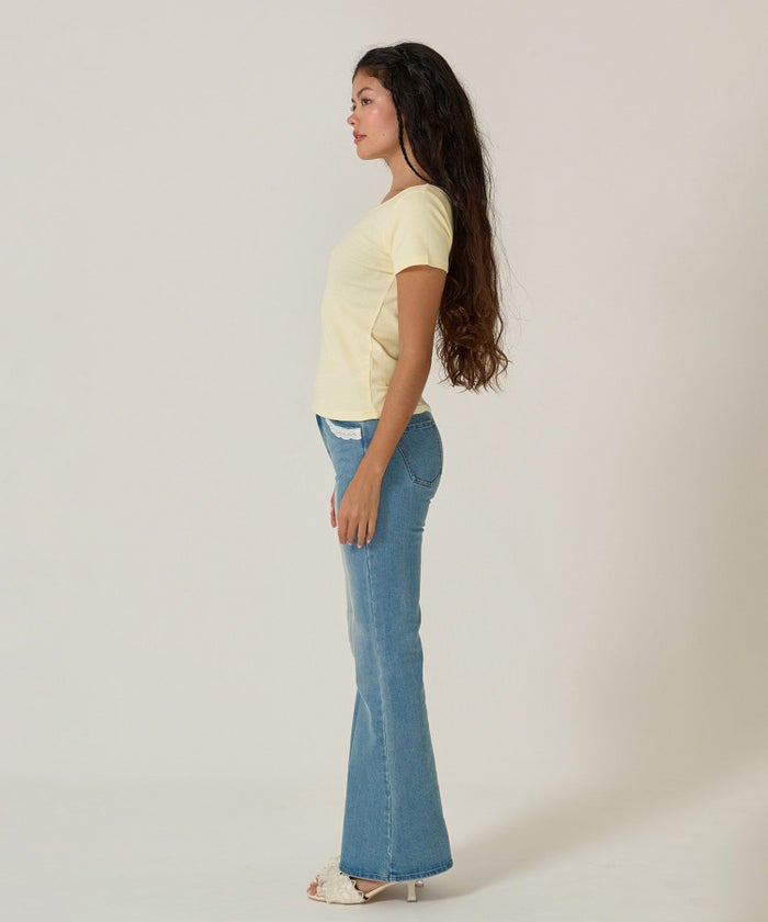 トップス/Tシャツ/ボートネック/イエロー