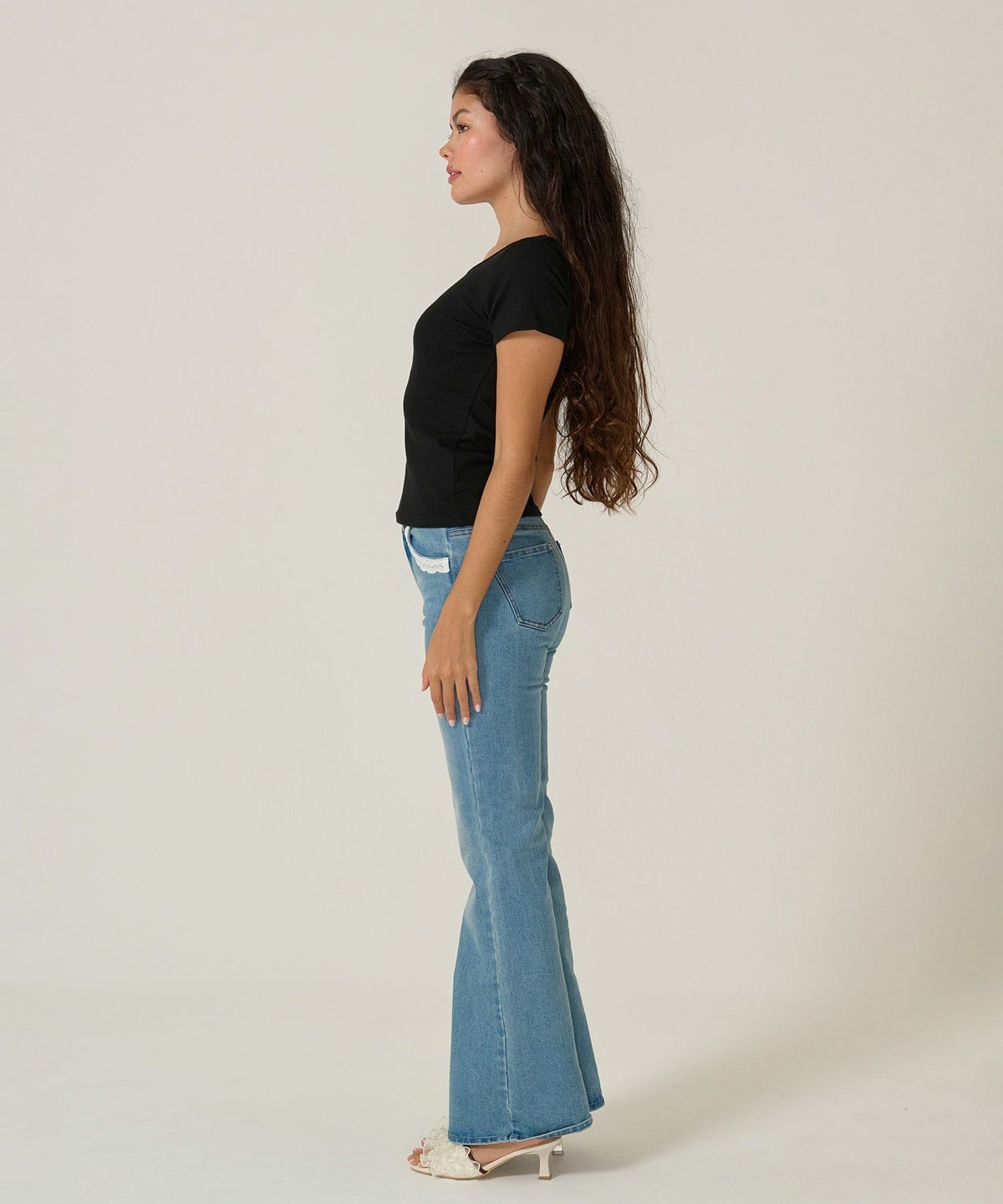 トップス/Tシャツ/ボートネック/ブラック