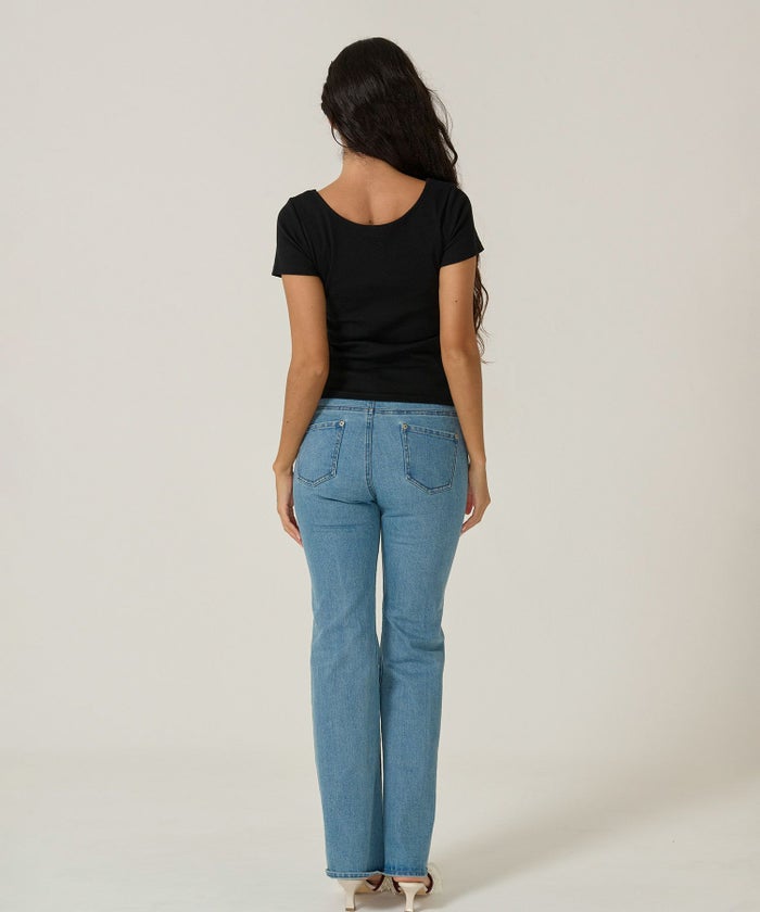 トップス/Tシャツ/ボートネック/ブラック