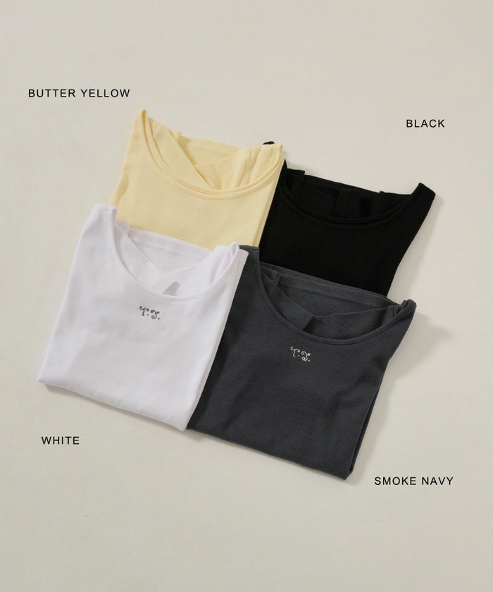 トップス/Tシャツ/ボートネック/ホワイト/ネイビー/イエロー/ブラック