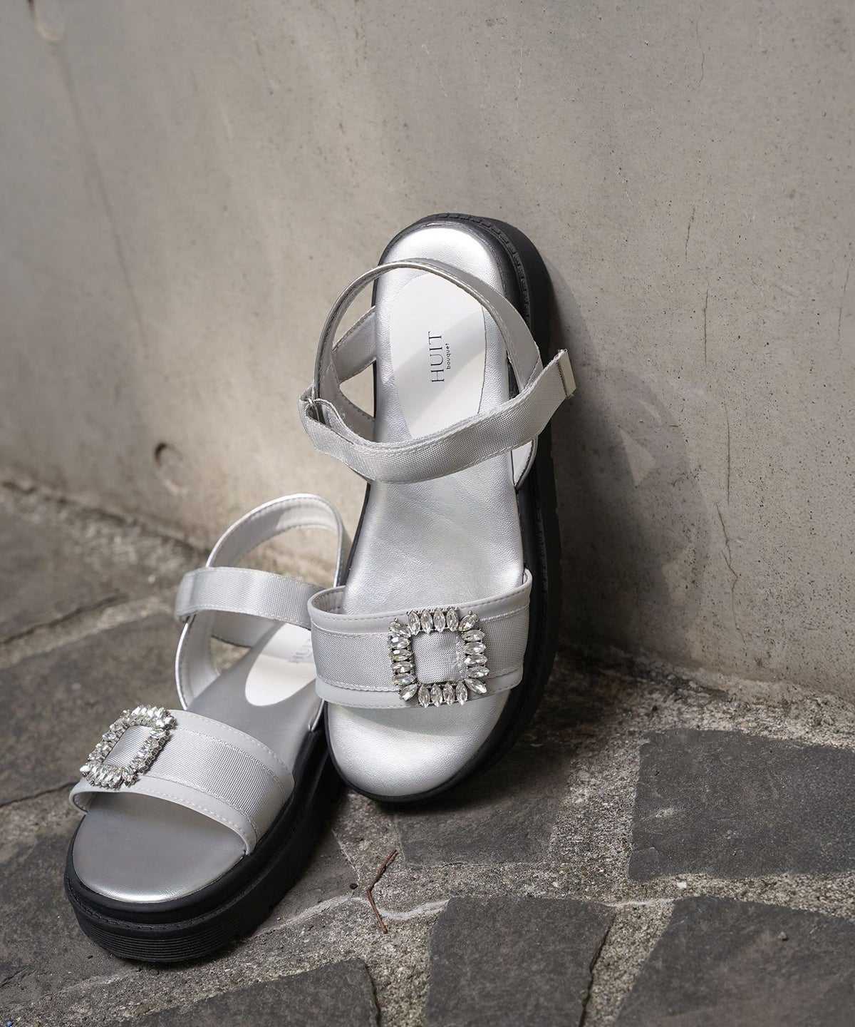 セレクト サンダル スポーツサンダル 厚底 サテン 歩きやすい シルバー ベージュ ブラック S M L LL