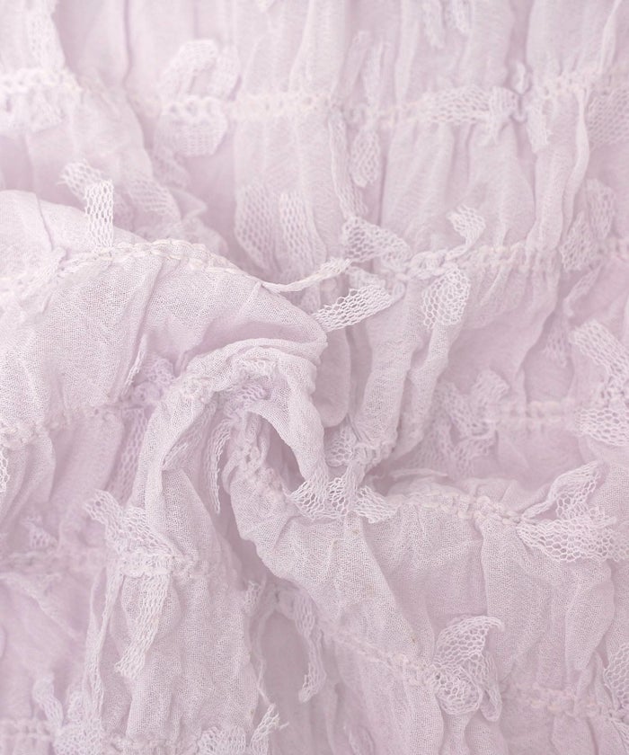 レディース/ボトムス/スカート/タイトスカート/ロング/マキシ/アイボリー/ラベンダー/ブラック/透け感/リボン/チュール/春/夏/秋/シアー/ウエストゴム/伸縮性/フェミニン/上品/エレガント/大人