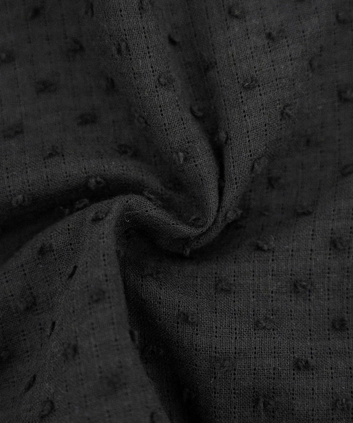 レディース/トップス/ブラウス/ショート丈/コンパクト丈/ドビー/ドット/表面変化/袖口ゴム/半袖/5分袖/二の腕カバー/ハイウエスト/フリル/涙あき/クルーネック/ホワイト/ブラック/カジュアル/エレガント/フェミニン/可愛い