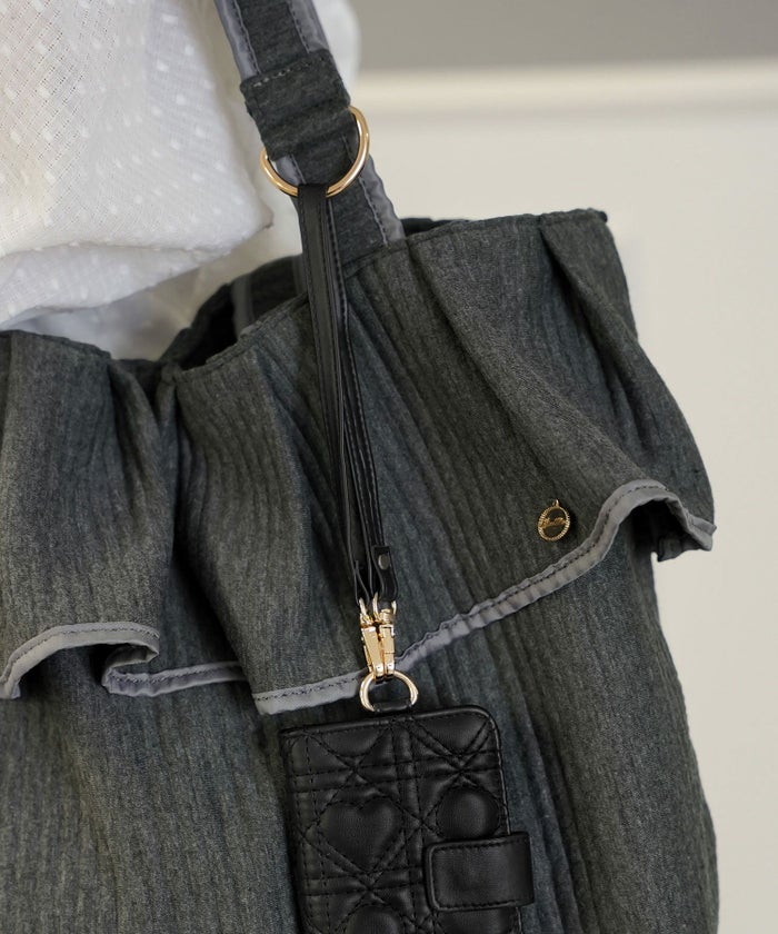 新色 バッグ グッズ トートバッグ 大容量 フリル フェミニン ナチュラル