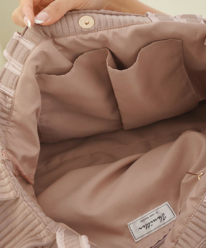 新色 バッグ グッズ トートバッグ 大容量 フリル フェミニン ナチュラル