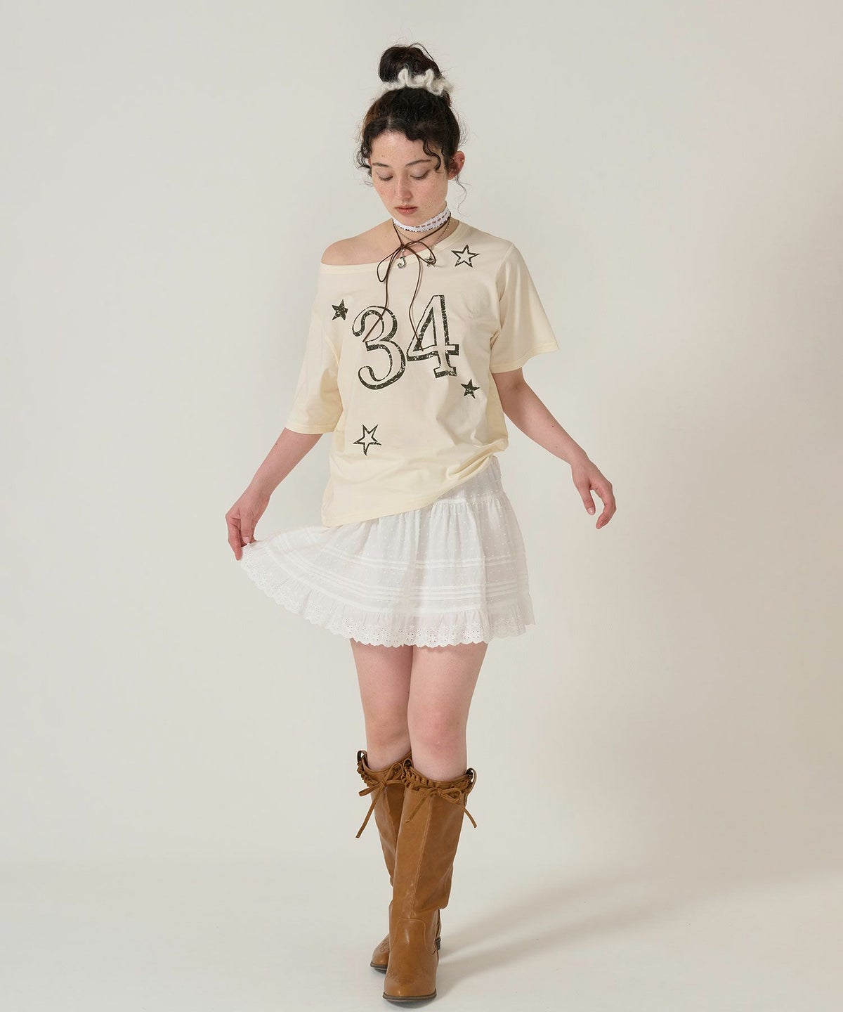 トップス/Tシャツ/オフショル/アイボリー