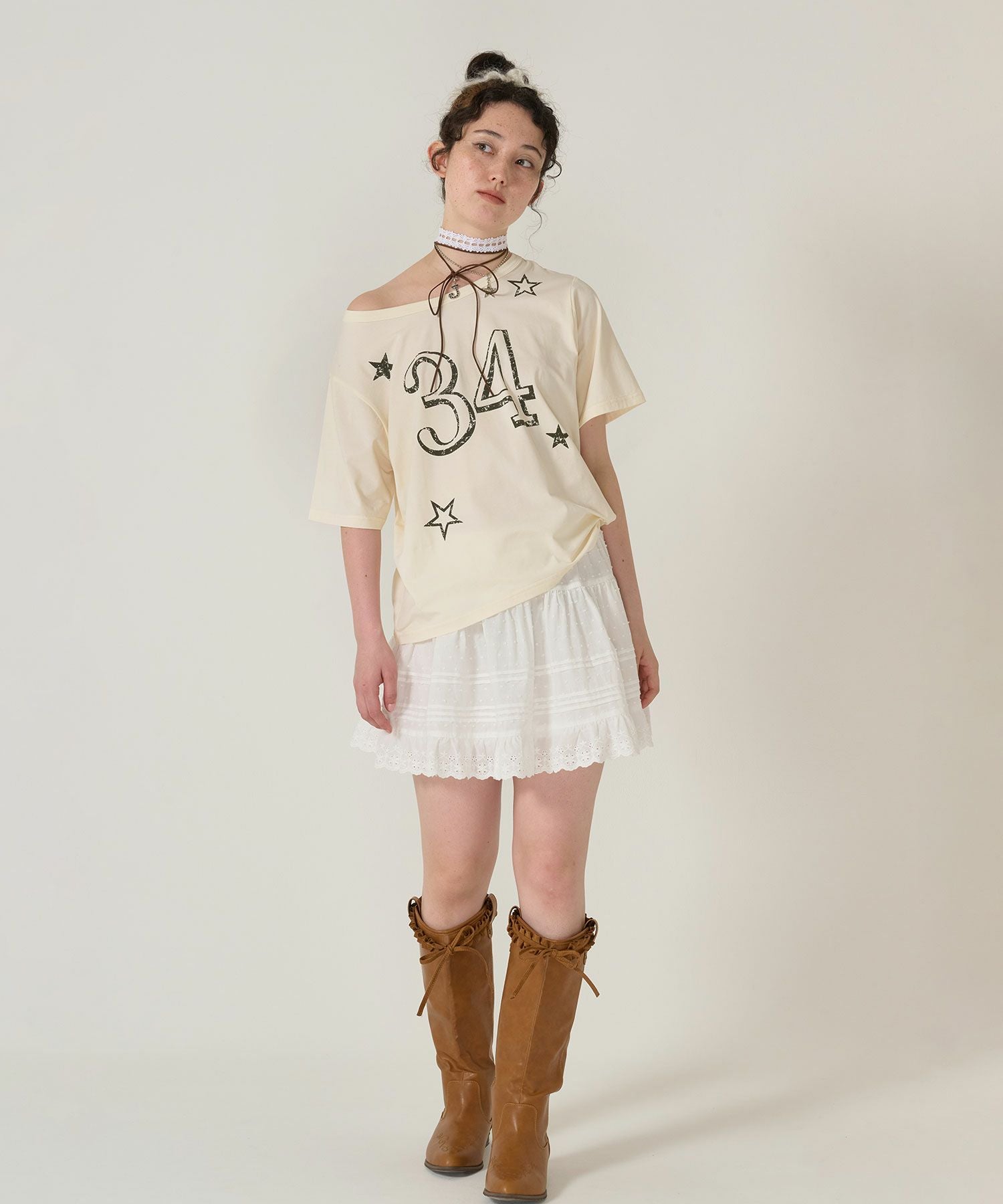 オーバーサイズ プリントTシャツ TINA：JOJUN 全2色｜tnj521-1074【2