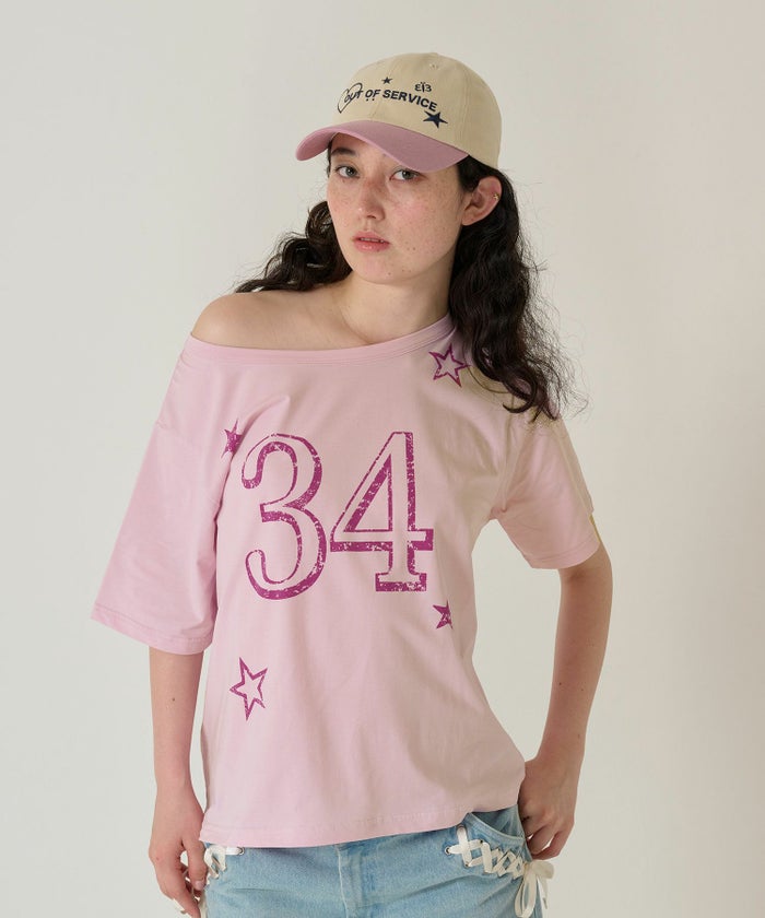 トップス/Tシャツ/オフショル/ピンク