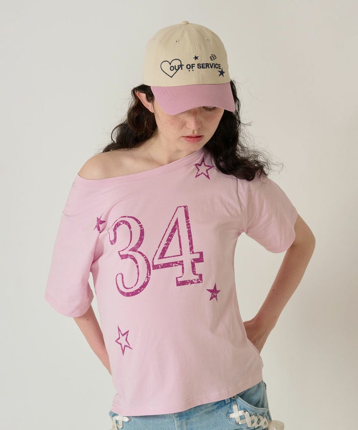 トップス/Tシャツ/オフショル/ピンク