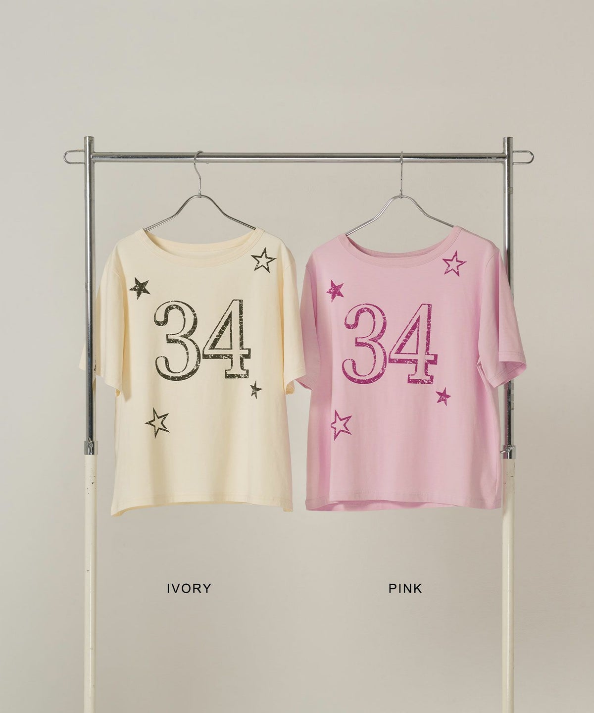 トップス/Tシャツ/オフショル/アイボリー/ピンク