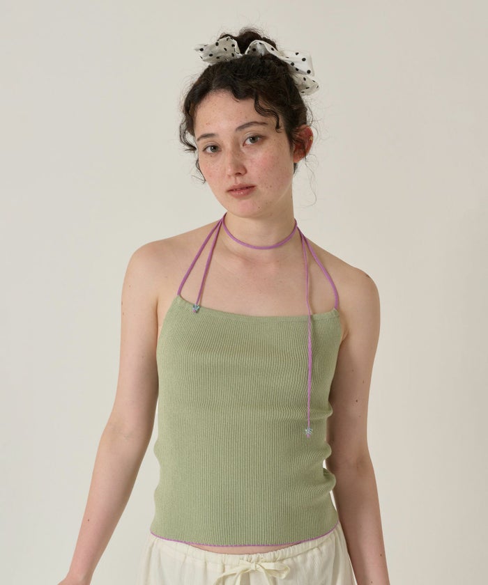 ホルターネック/トップス/グリーン