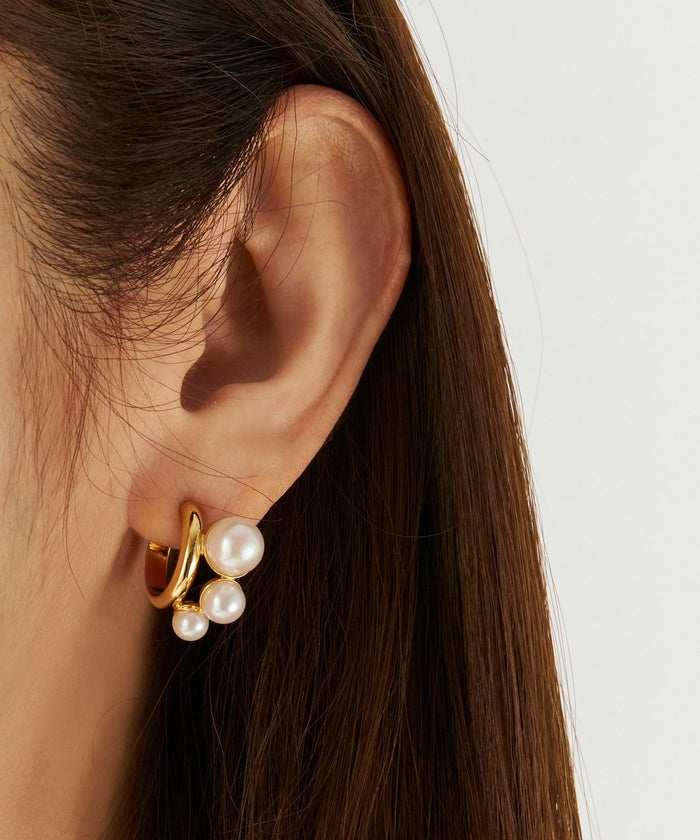 ミニ フープ パール ピアス Mini Hoop Pearl Pierce