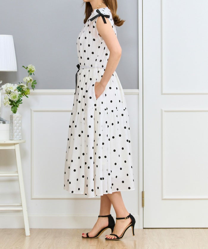 ドロストリボンギャザーワンピースPrimaScherrer全3色｜psc321-0947【1】