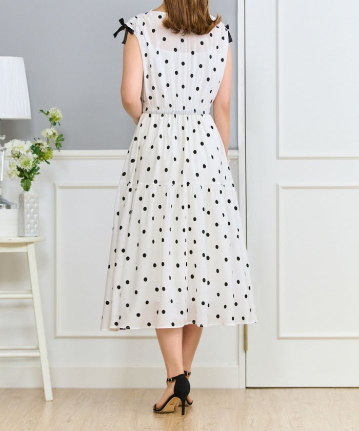 ドロストリボンギャザーワンピースPrimaScherrer全3色｜psc321-0947【1】