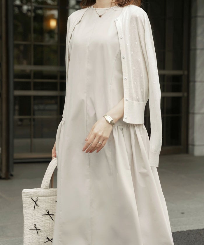 レディース ティアードワンピース  ロングワンピース サマードレス ノースリーブ きれいめ 上品 洗える アイボリー ピンク ブラック S M