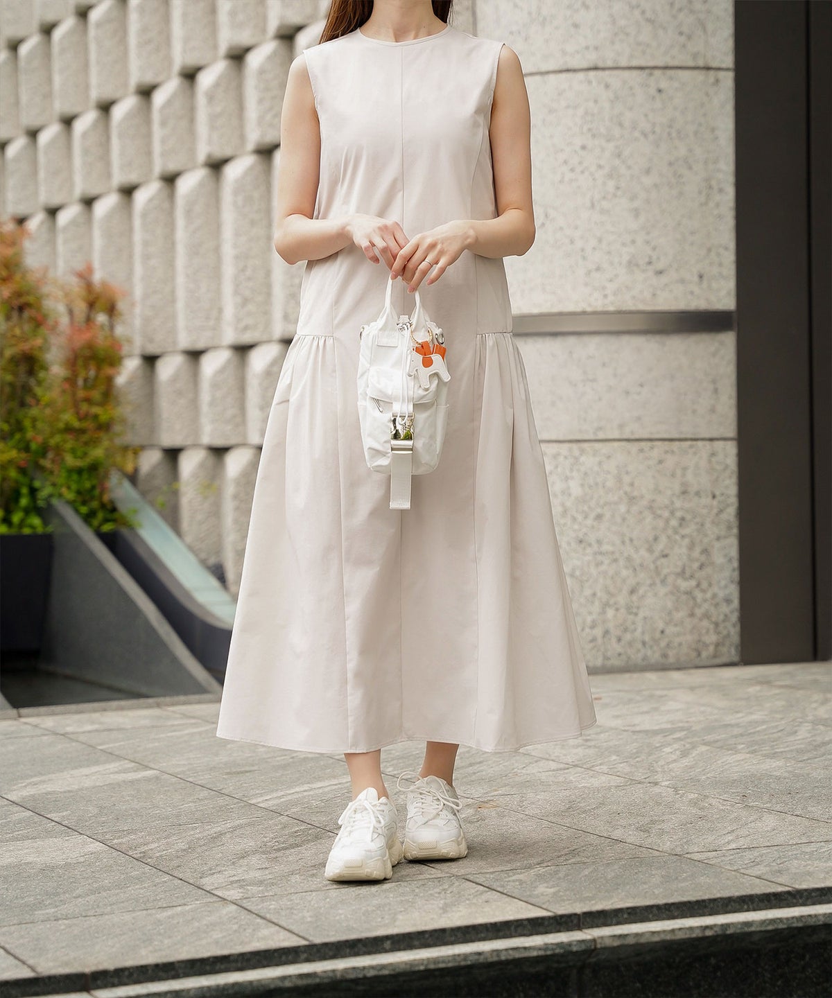 レディース ティアードワンピース  ロングワンピース サマードレス ノースリーブ きれいめ 上品 洗える アイボリー ピンク ブラック S M