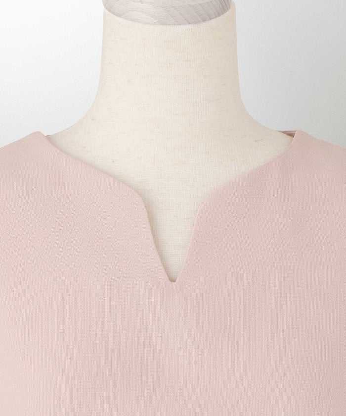 レディース ブラウス サテン フレア袖 半袖 ボリューム袖 オフィス きれいめ 上品 洗える