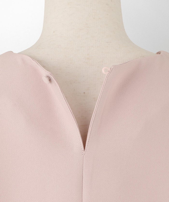 レディース ブラウス サテン フレア袖 半袖 ボリューム袖 オフィス きれいめ 上品 洗える