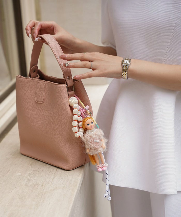 セレクト レディース バッグ 合皮 きれいめ ショルダー 2way アイボリー/ピンク/サックス/ブラック/フリー/合成皮革/ポリエステル