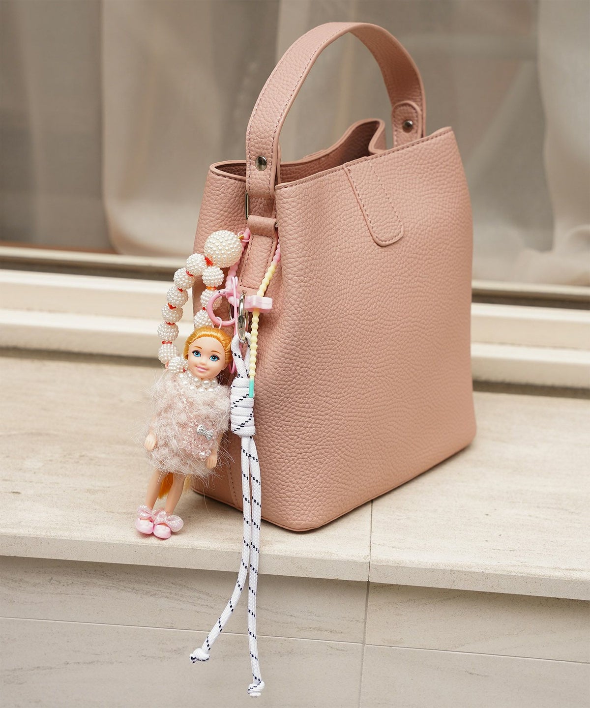 セレクト レディース バッグ 合皮 きれいめ ショルダー 2way アイボリー/ピンク/サックス/ブラック/フリー/合成皮革/ポリエステル