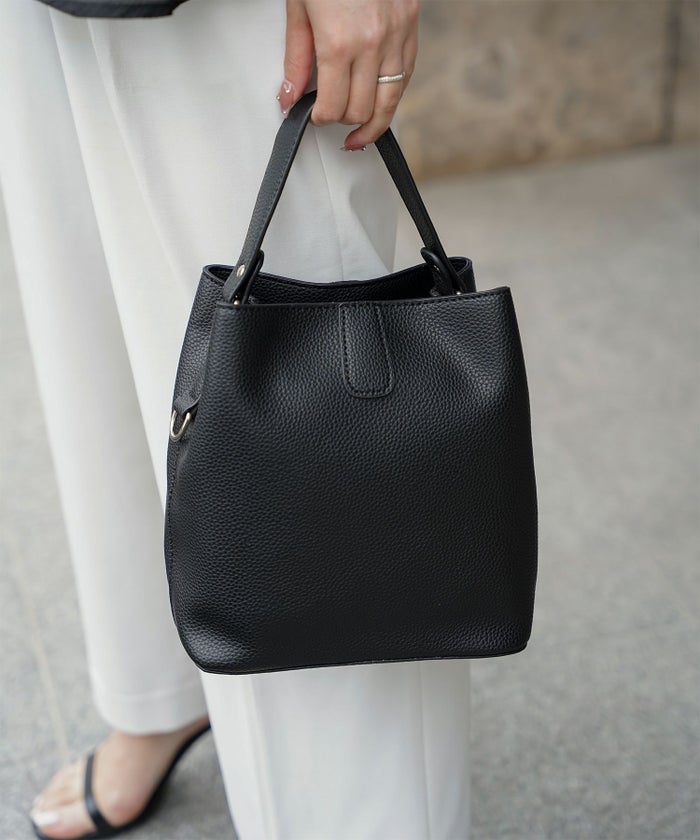 セレクト レディース バッグ 合皮 きれいめ ショルダー 2way アイボリー/ピンク/サックス/ブラック/フリー/合成皮革/ポリエステル