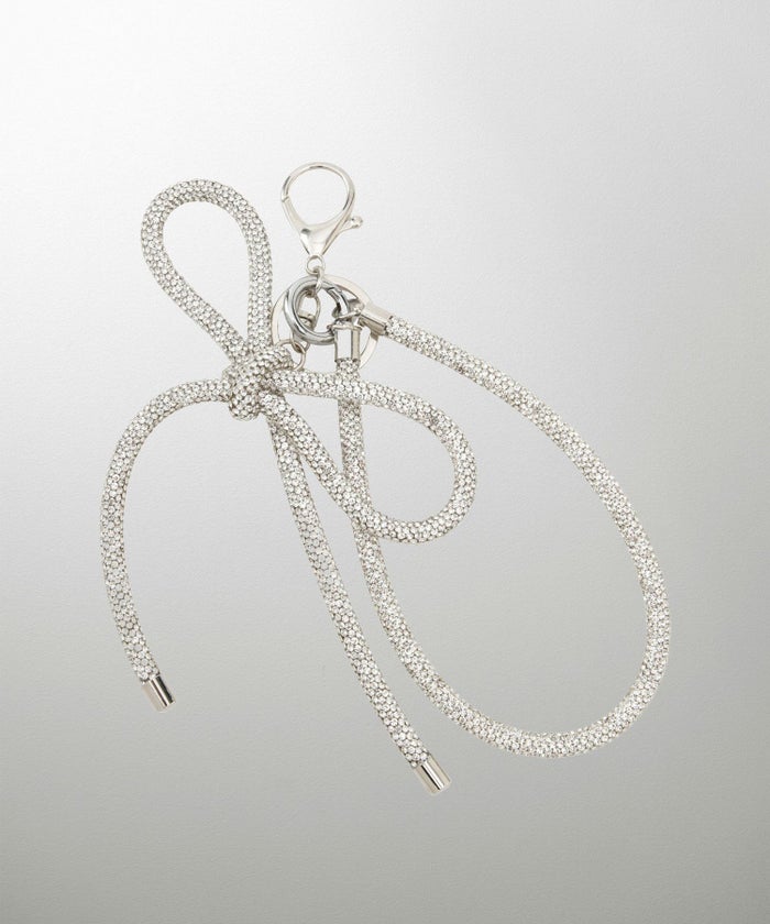 セレクト レディース キラキラ リボン チャーム きれいめ 大人可愛い トレンド/シルバー/ブラック/フリー/ラインストーン