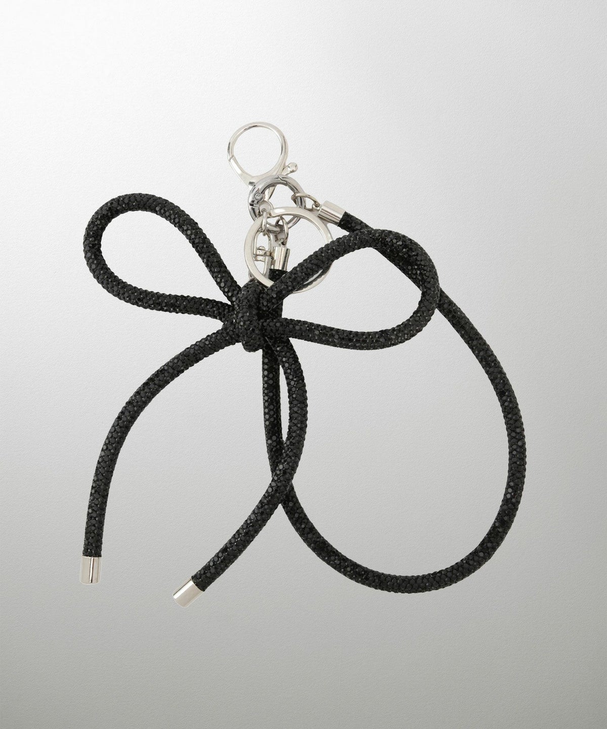 セレクト レディース キラキラ リボン チャーム きれいめ 大人可愛い トレンド/シルバー/ブラック/フリー/ラインストーン