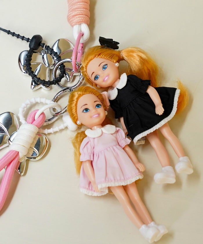 セレクト レディース グッズ 小物 人形 ドール チャーム キーホルダー ピンク ブラック おしゃれ 大人可愛い