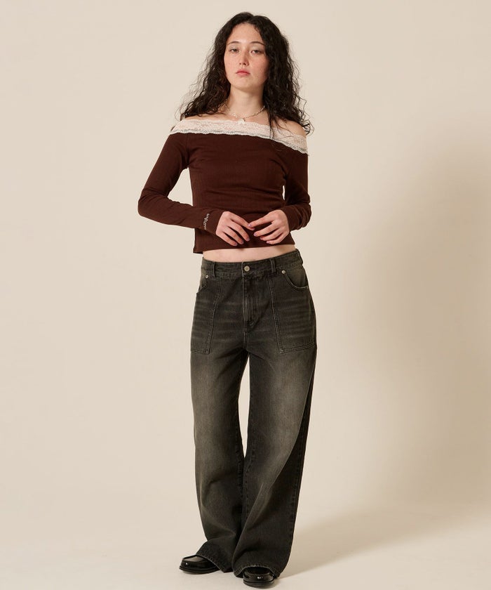 デニム/ブルー/ローライズ/パンツ