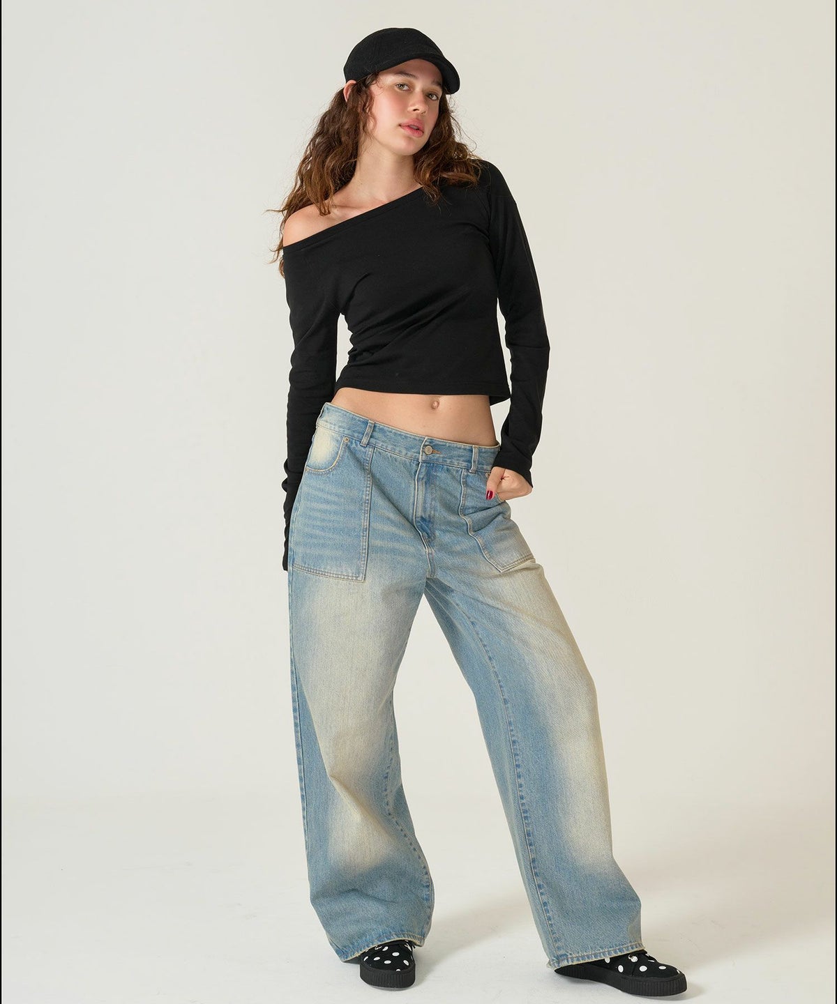 デニム/ブルー/ローライズ/パンツ