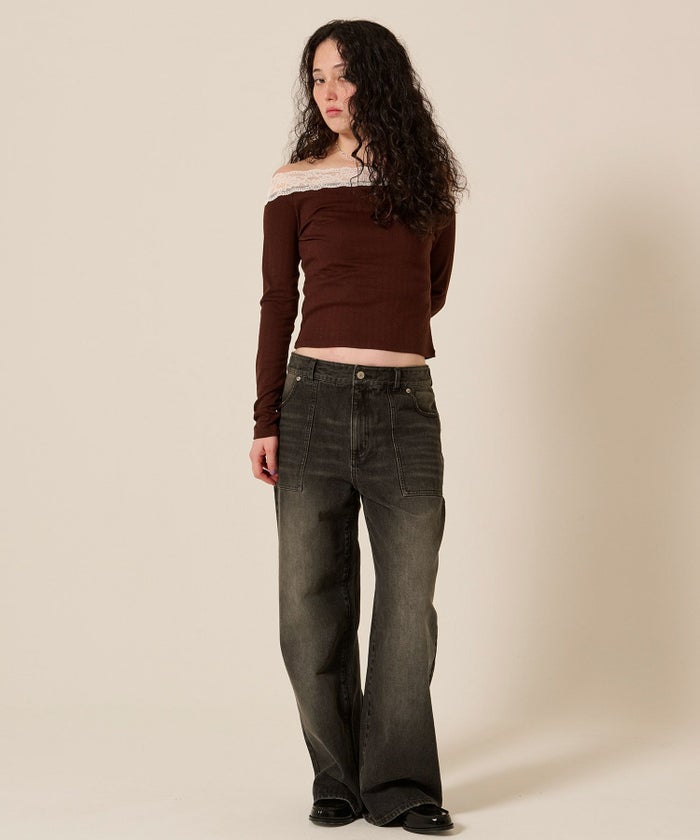 デニム/ブルー/ローライズ/パンツ