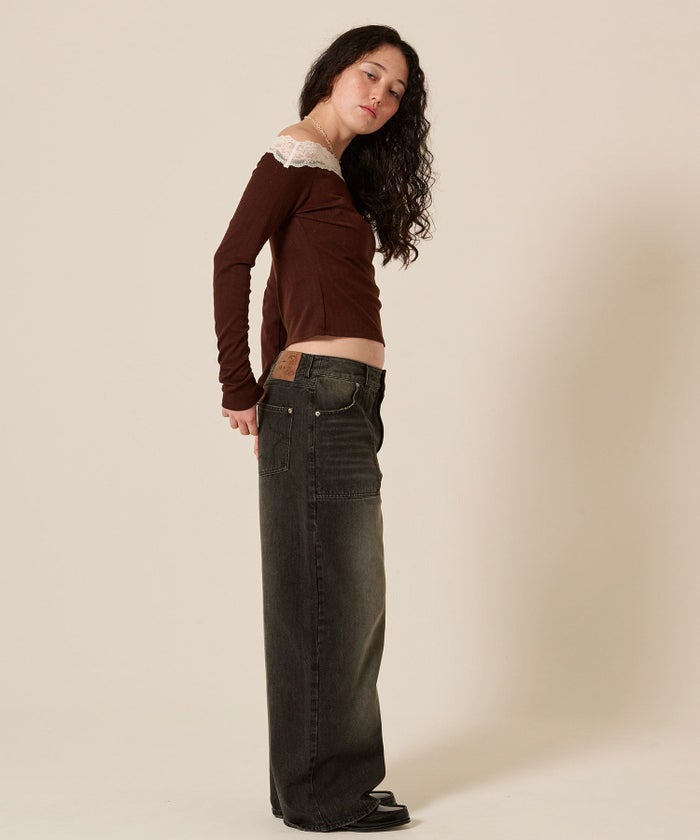 デニム/ブルー/ローライズ/パンツ