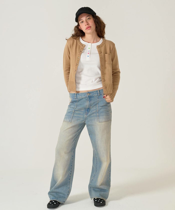 デニム/ブルー/ローライズ/パンツ