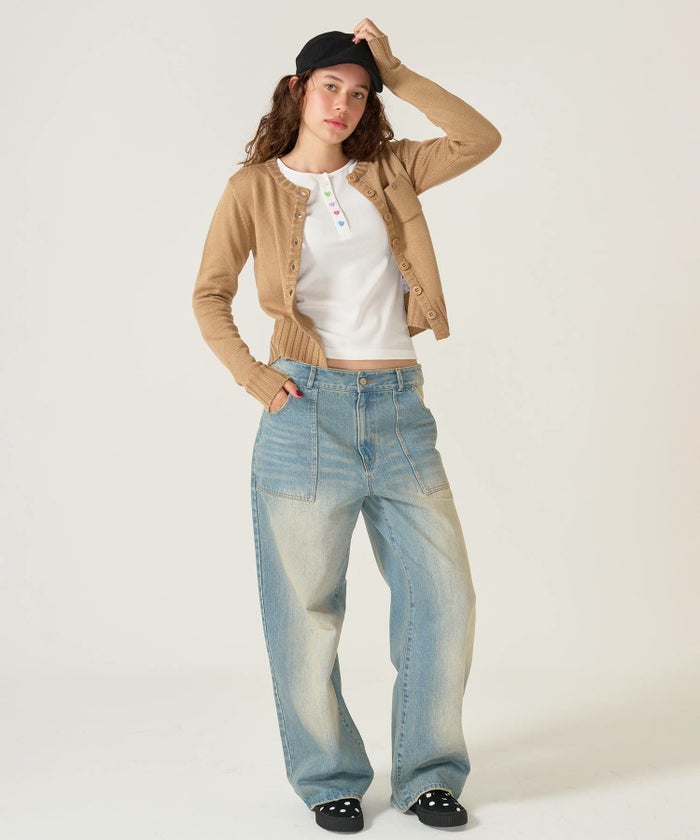 デニム/ブルー/ローライズ/パンツ